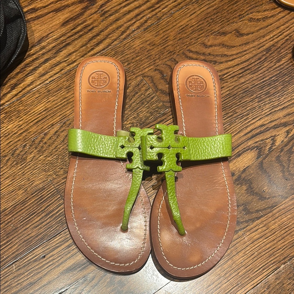 Tory Burch Green and Brown Sandals